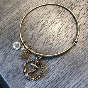 Alex and Ani anchor bracelet in gold